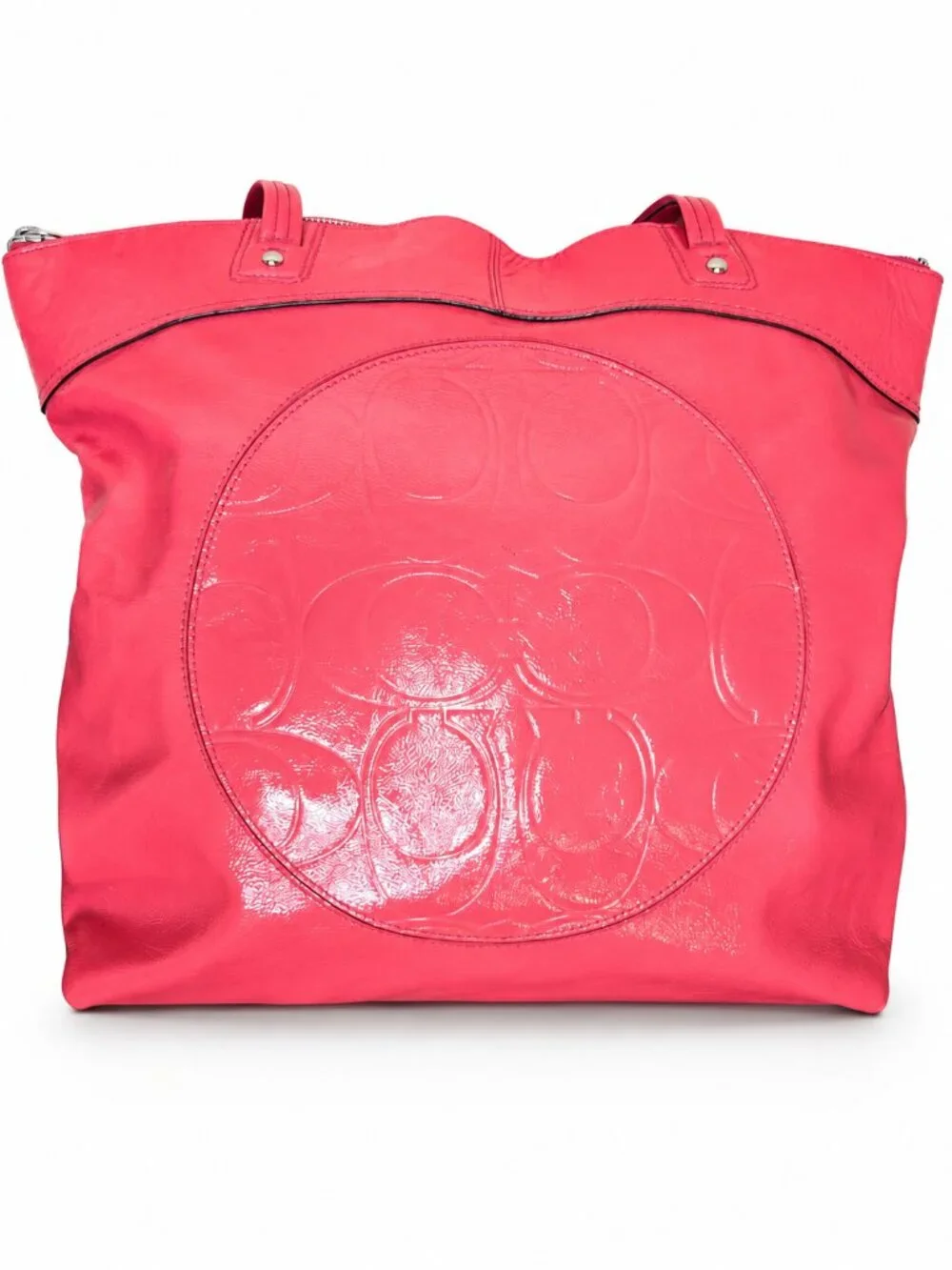 Coach‎ Laura F18900 Coral Pink Patent Leather Large Tote Bag